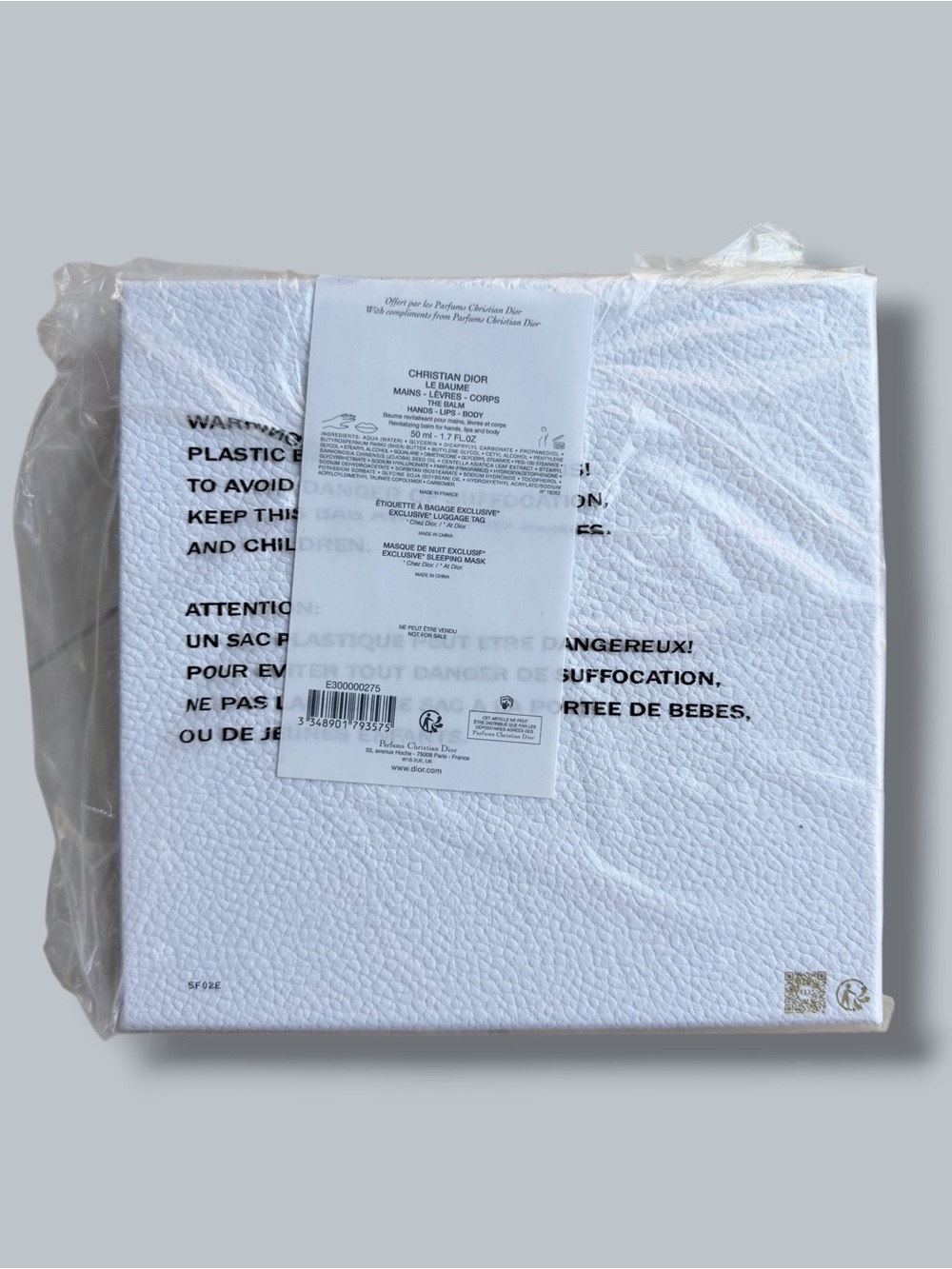 Dior White Travel Eye Mask & Luggage Tag Set SEALED/UNOPENED - Picture 3 of 3